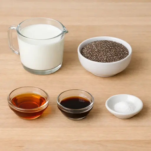 Ingredients for Classic Vanilla Chia Seed Delight