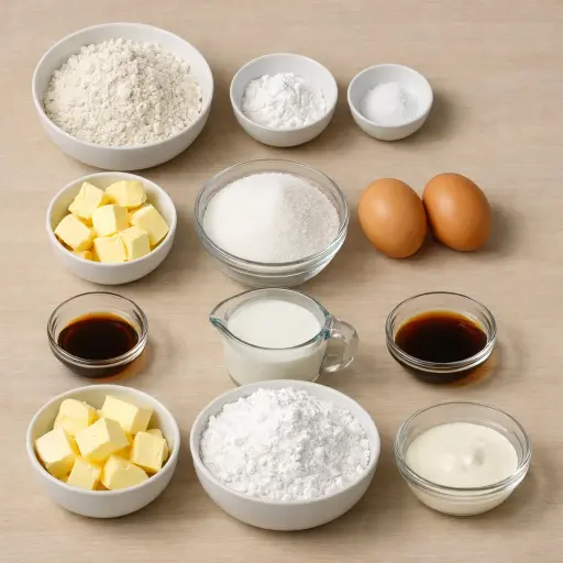 Ingredients for Classic Vanilla Cupcakes
