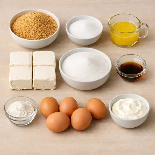 Ingredients for Classic Velvety Cheesecake