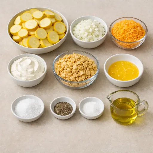 Ingredients for Classic Yellow Squash Casserole