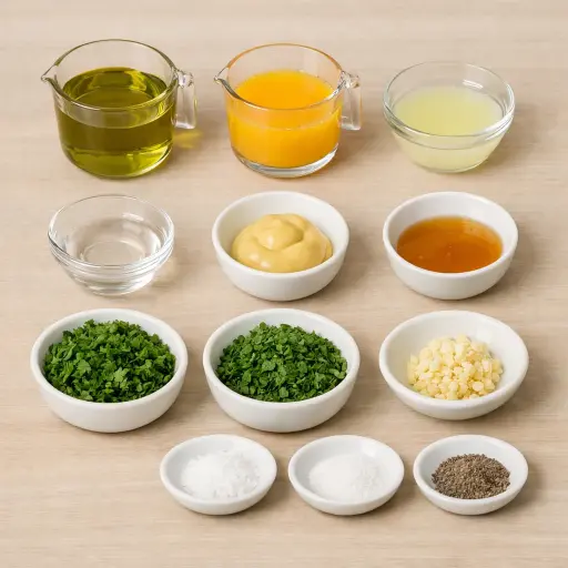 Ingredients for Classic Zesty Citrus-Herb Vinaigrette