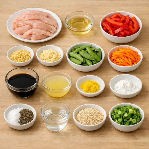 Ingredients for Classic Zesty Lemon-Ginger Chicken Stir-Fry