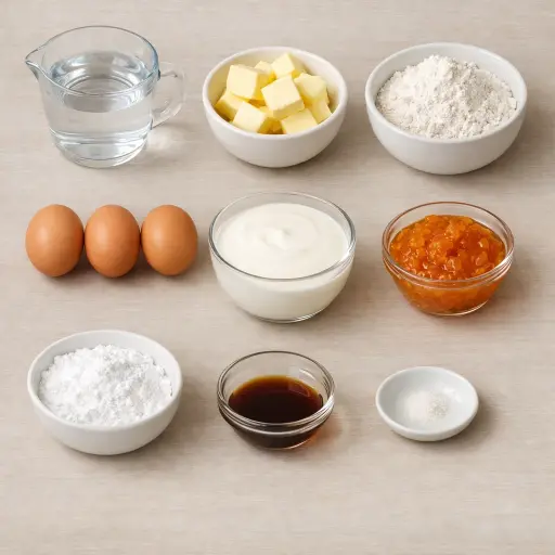Ingredients for Cloudberry Cream Puff Cake