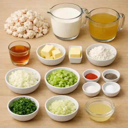 Ingredients for Coastal Cream of Crab Delight