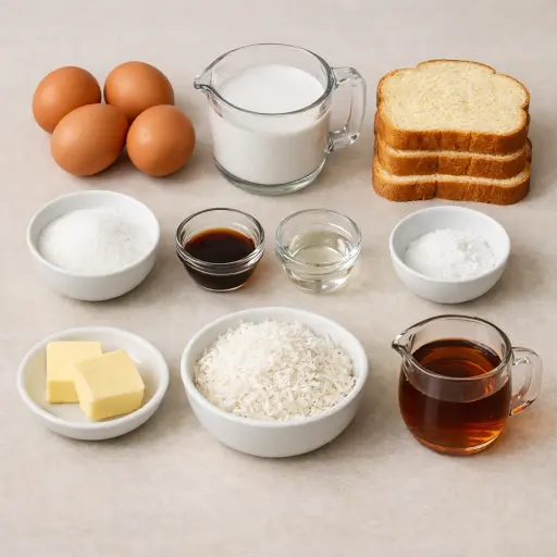 Ingredients for Coconut Almond French Toast
