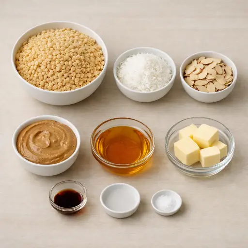 Ingredients for Coconut Almond Rice Krispies Treats