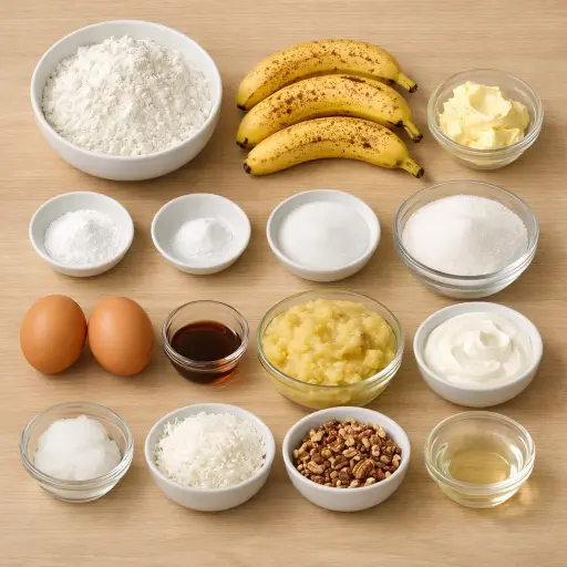 Ingredients for Coconut Banana-Nut Bread