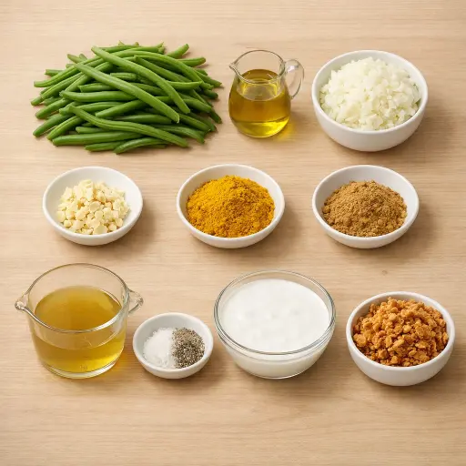 Ingredients for Coconut Curry Green Bean Casserole