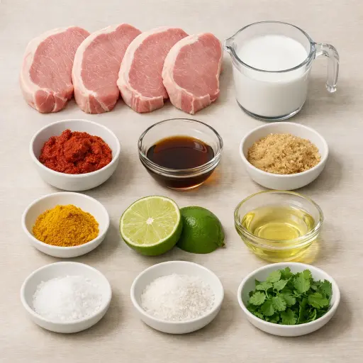 Ingredients for Coconut Curry Grilled Pork Chops