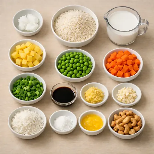 Ingredients for Coconut Ginger Fried Rice