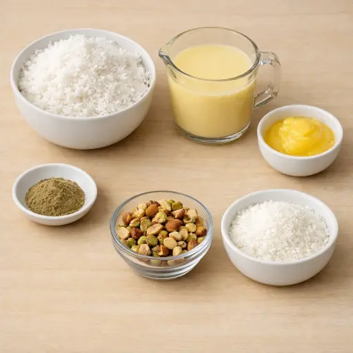 Ingredients for Coconut Ladoo