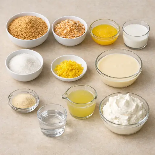 Ingredients for Coconut Lemon Icebox Pie