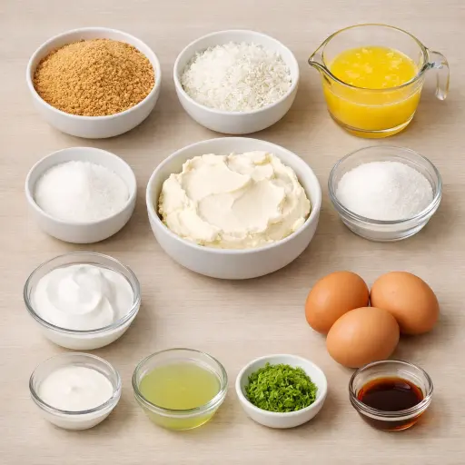 Ingredients for Coconut Lime Cheesecake
