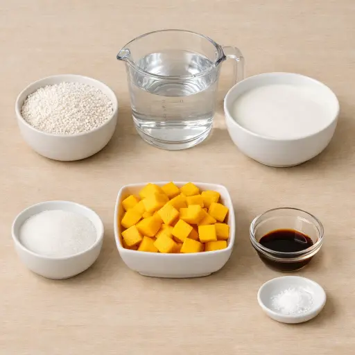 Ingredients for Coconut Mango Sago Pudding