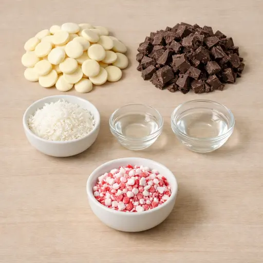 Ingredients for Coconut Peppermint Bark