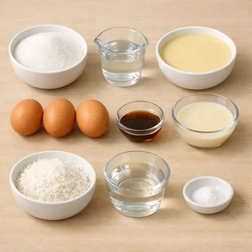 Ingredients for Coconut Rum Flan