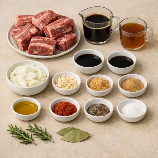 Ingredients for Coffee-Infused Braised Short Ribs