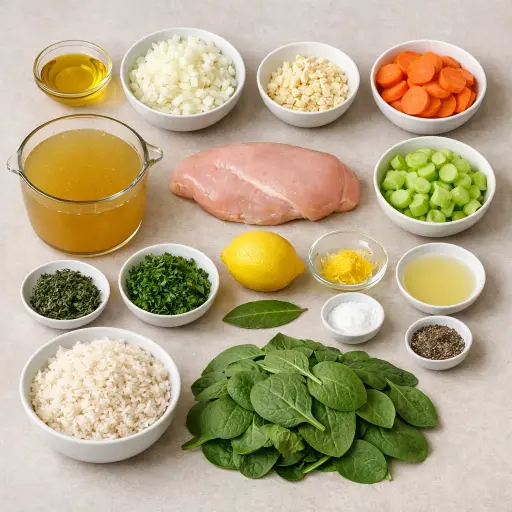 Ingredients for Comforting Lemon Herb Chicken Soup