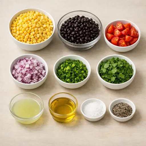 Ingredients for Corn and Black Bean Salsa