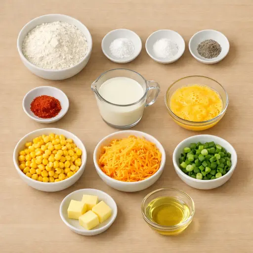 Ingredients for Corn and Cheese Fritters