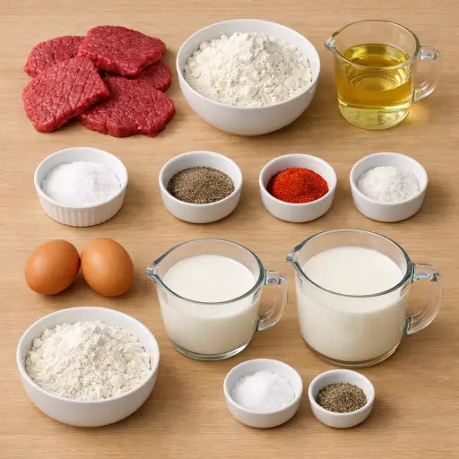Ingredients for Country Fried Beef Steak