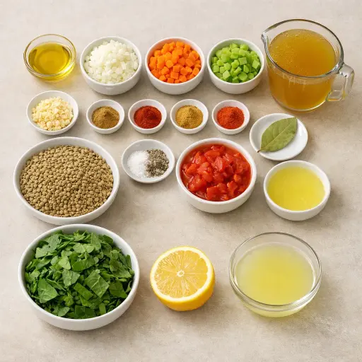 Ingredients for Cozy Lentil Stew