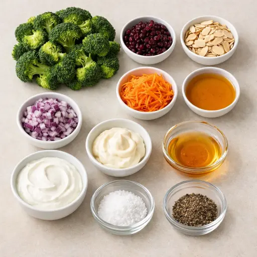 Ingredients for Cranberry Almond Broccoli Salad