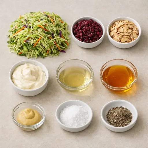 Ingredients for Cranberry Almond Broccoli Slaw