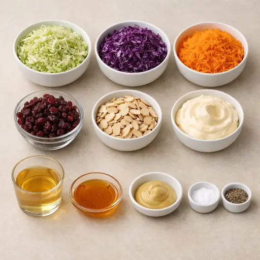 Ingredients for Cranberry Almond Coleslaw