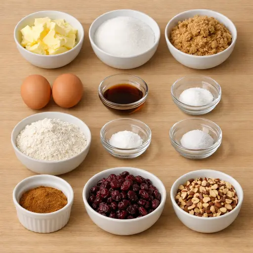 Ingredients for Cranberry Almond Oatmeal Cookies