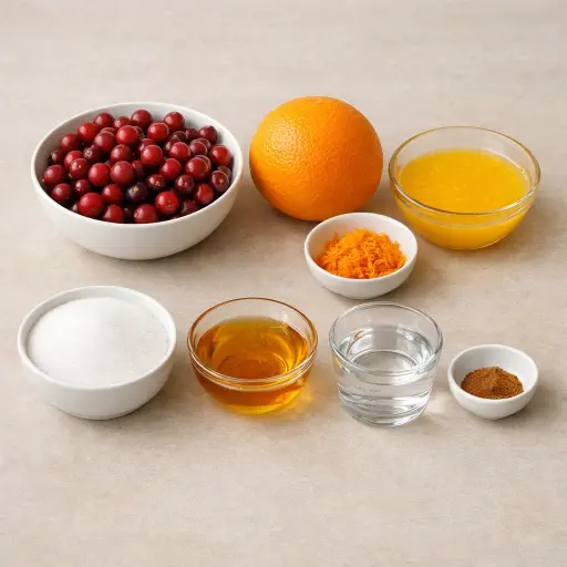 Ingredients for Cranberry and Orange Relish