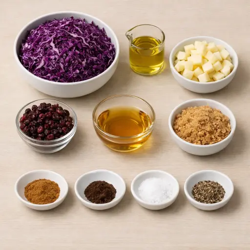 Ingredients for Cranberry Apple Red Cabbage