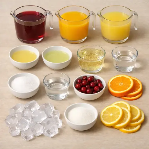 Ingredients for Cranberry Citrus Holiday Punch