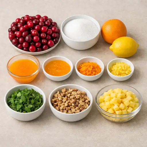 Ingredients for Cranberry Citrus Relish Delight