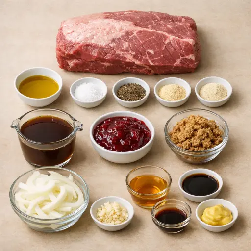 Ingredients for Cranberry-Glazed Baked Brisket