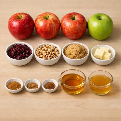 Ingredients for Cranberry Hazelnut Baked Apples