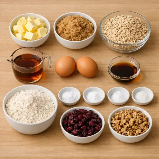 Ingredients for Cranberry Maple Oatmeal Cookies