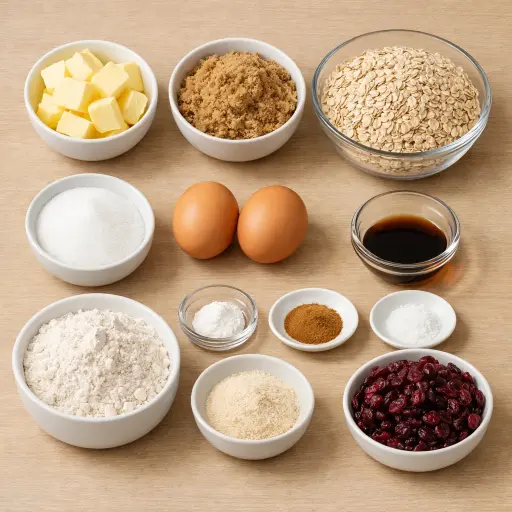 Ingredients for Cranberry Oatmeal Cookies