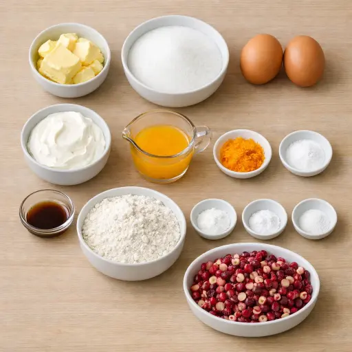 Ingredients for Cranberry Orange Muffins