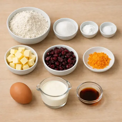Ingredients for Cranberry Orange Scones