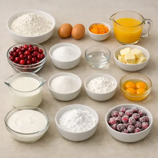 Ingredients for Cranberry Orange Trifle