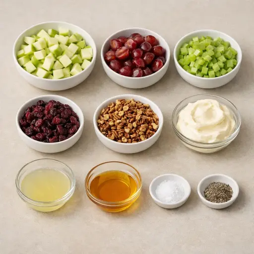 Ingredients for Cranberry-Pecan Waldorf Salad