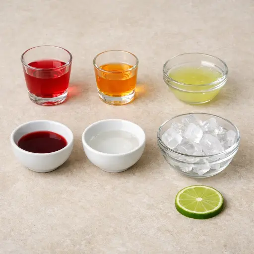 Ingredients for Cranberry Sunset Martini
