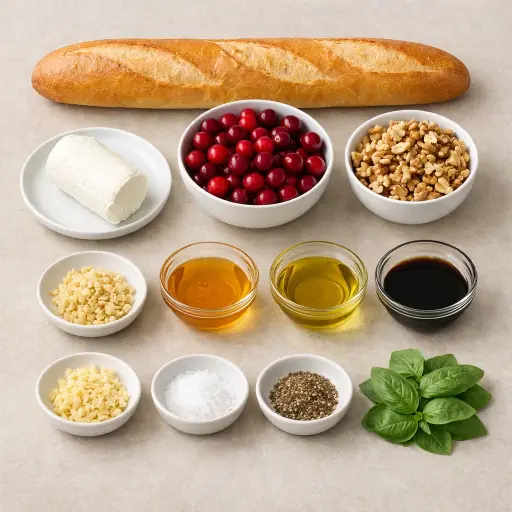 Ingredients for Cranberry Walnut Bruschetta