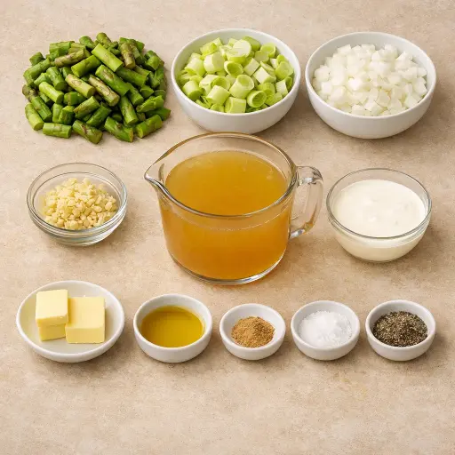 Ingredients for Cream of Asparagus & Leek Soup