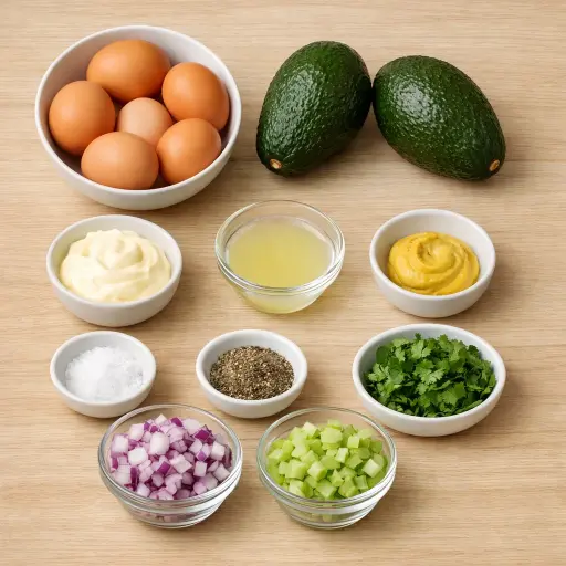 Ingredients for Creamy Avocado Egg Salad