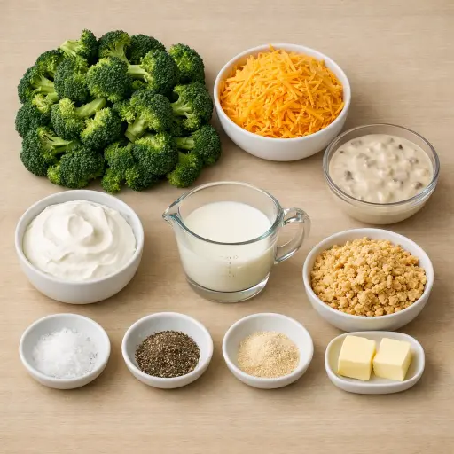 Ingredients for Creamy Broccoli Cheese Delight