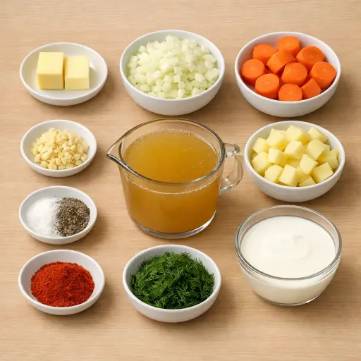 Ingredients for Creamy Carrot Potato Soup