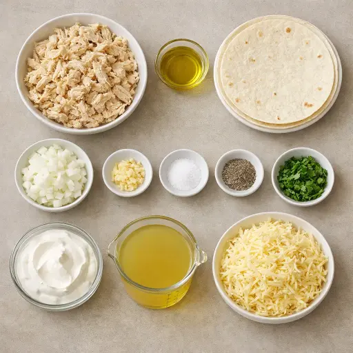 Ingredients for Creamy Chicken Enchiladas