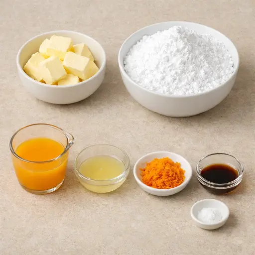 Ingredients for Creamy Citrus Buttercream Frosting